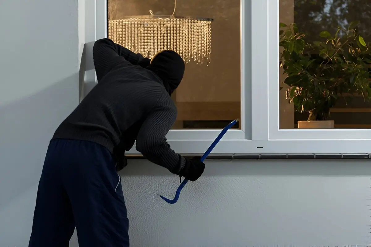 Professionelle Türwartung in Langenfeld: Ein Techniker prüft und justiert einen Schließzylinder an einer modernen Haustür zur Vorbeugung von Defekten.