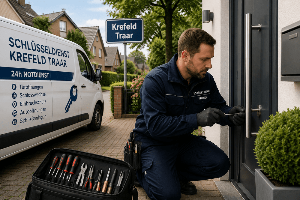 24h Schlüsseldienst Krefeld Traar bei professioneller Türöffnung